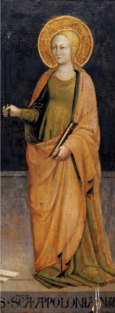 Bicci di Neri (1419, Firenze - 1491, Firenze), “St Apollonia” / “Sant’Apollonia”, 1547, Tempera on panel / Tempera su pannello, 112 x 40 cm, Private collection