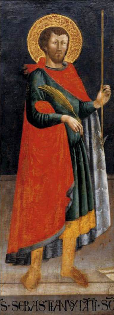 Bicci di Neri (1419, Firenze - 1491, Firenze), “St Sebastian” / “San Sebastiano”, 1547, Tempera on panel / Tempera su pannello, 112 x 40 cm, Private collection